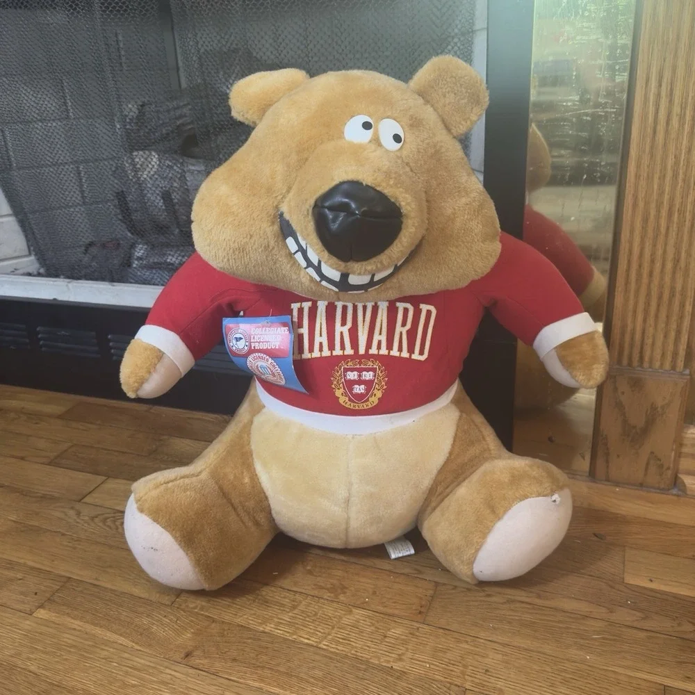 Vintage 80s Ace Novelty Harvard Bear Plush College Workwear Brown 20in